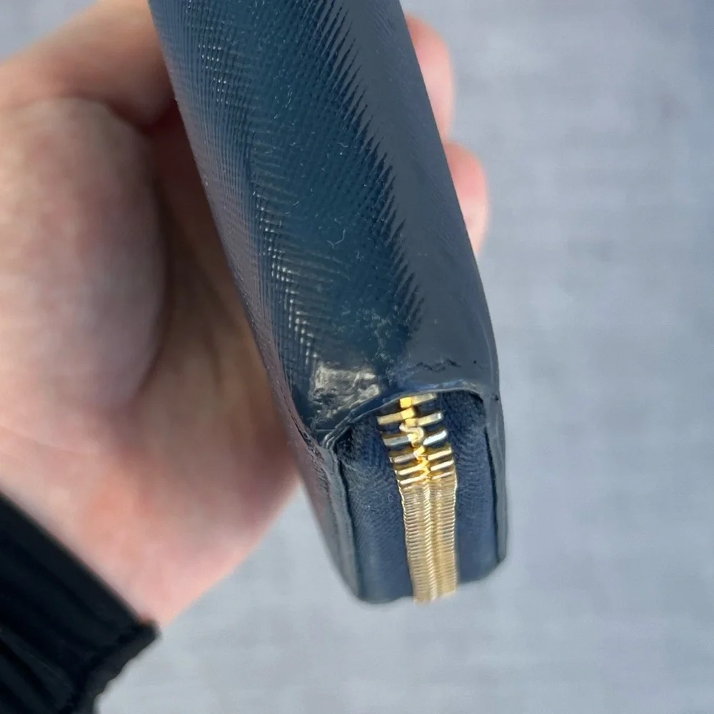 Prada Saffiano Navy Blue Long Wallet